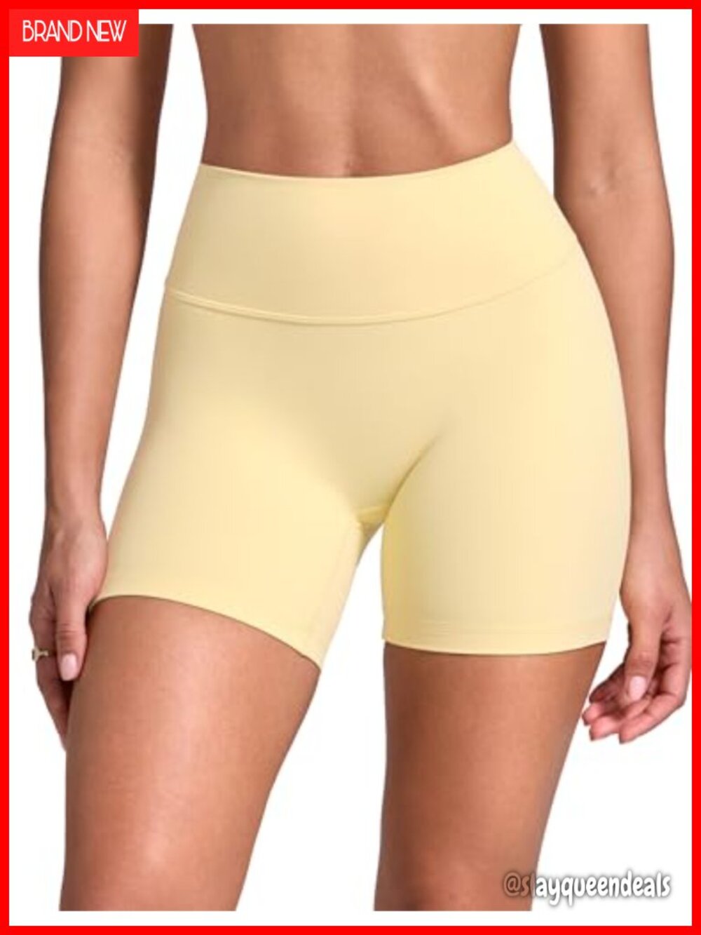 High Rise Biker Shorts 5'' No Front Seam Anti Camel Toe Gym Yoga